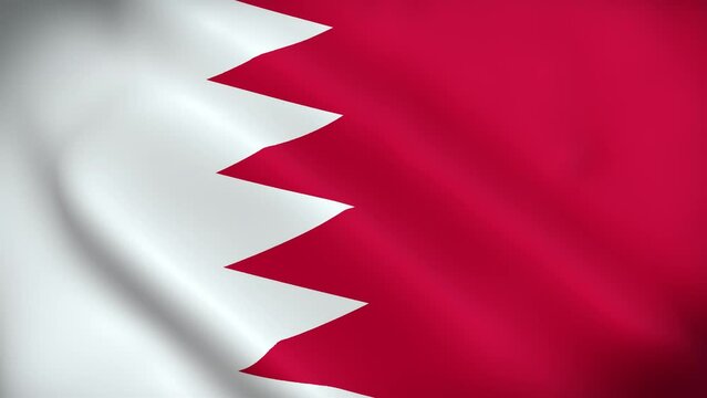 Bahrain Flag. National 3d Bahrain flag waving. Flag of Bahrain footage video waving in wind. Flag of Bahrain 4K Animation