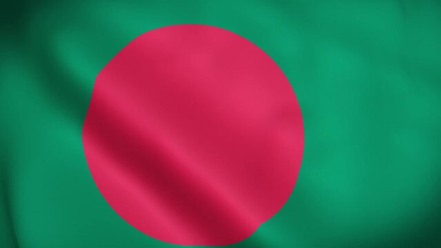Bangladesh Flag. Waving Fabric Satin Texture Flag of Bangladesh 3D illustration. Real Texture Flag of the Peoples Republic of Bangladesh