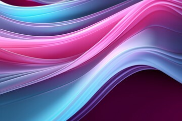 Naklejka premium Violet pink and mint abstract neon wave background created with Generative AI