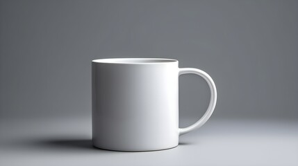 A minimalist coffee mug with contemporary charm, isolated on soft grey.