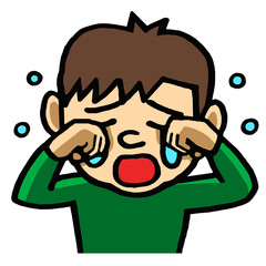 泣く男の子　イラスト