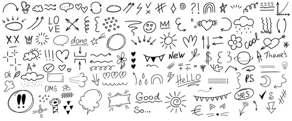 cute doodle, symbols, icons, 