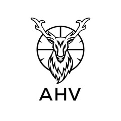 AHV  logo design template vector. AHV Business abstract connection vector logo. AHV icon circle logotype.
