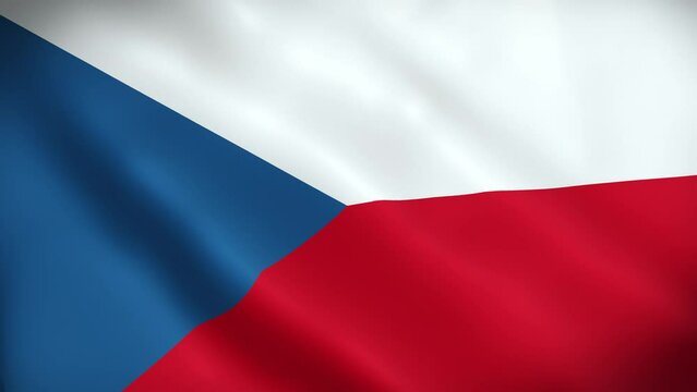 Czech Republic Flag. National 3d Czech Republic flag waving. Flag of Czech Republic footage video waving in wind. Flag of the Czech Republic 4K Animation