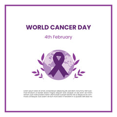 Obraz premium World Cancer Day Social media template or instagram post, vector background