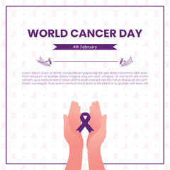 world cancer day 4th february vector background, social media template