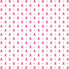 Cancer awareness day pink and purple ribbons seamless pattern, vector