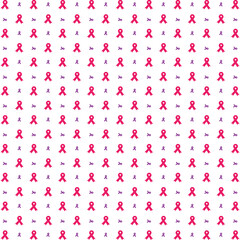 Cancer awareness day pink and purple ribbons seamless pattern, vector