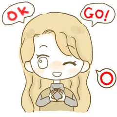 マルマークを作る女性のイラスト