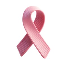 pink cancer awareness ribbon isolated on white background 