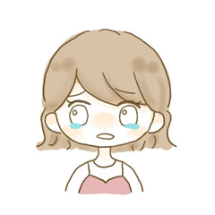 泣いている女性のイラスト
