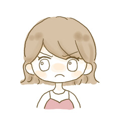 怒っている女性のイラスト