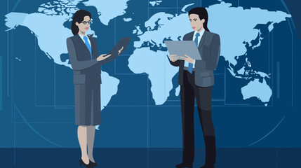 World wide business concept image. Vector illustration.