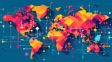 World wide business concept image. Vector illustration.