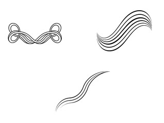 Fototapeta premium abstract wave lines set with transparence background