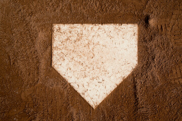 red clay baseball field and various views of the baseball home plate