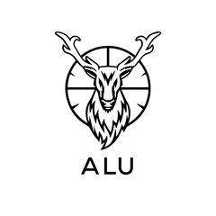 ALU  logo design template vector. ALU Business abstract connection vector logo. ALU icon circle logotype.

