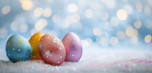 easter eggs on the grass