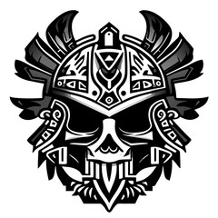 Naklejka premium Winged Skull and Crossbones with Sword, Vintage Symbol Illustration for Tattoo and Design, 