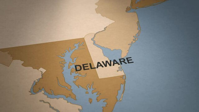 Old Paper Map of Delaware