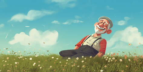 a meadow CARTOON STYLE which