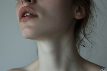 Fototapeta premium Closeup shot of a Beautiful woman, Aesthetic photography in minimalistic style