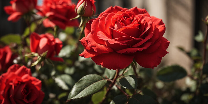 red rose in garden Valentine's Day romantic Background