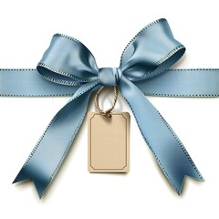 Blue bow and card, gift