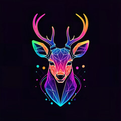 colorful geometrical deer