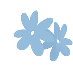 blue flower on white background