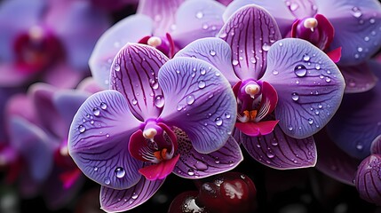 A close-up shot of a vibrant purple orchid in full bloom