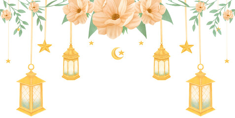 Flower Arabian Lantern Watercolor