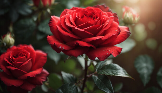 red rose in garden  Valentine's Day Rose Background 