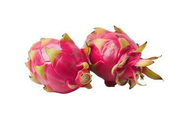 two dragon fruit on transparent background