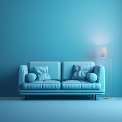 Empty wall in modern minimalistic living room