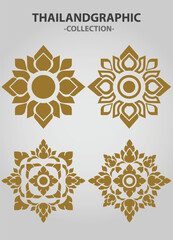 Vector element ethnic decorative ornament ethnic thai illustration
