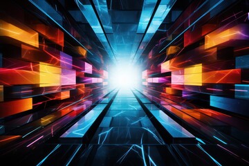 3d rendering abstract cubes background