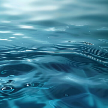 Smooth surface light blue water natural background