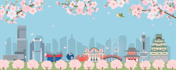 Fototapeta premium 春の大阪の街並み