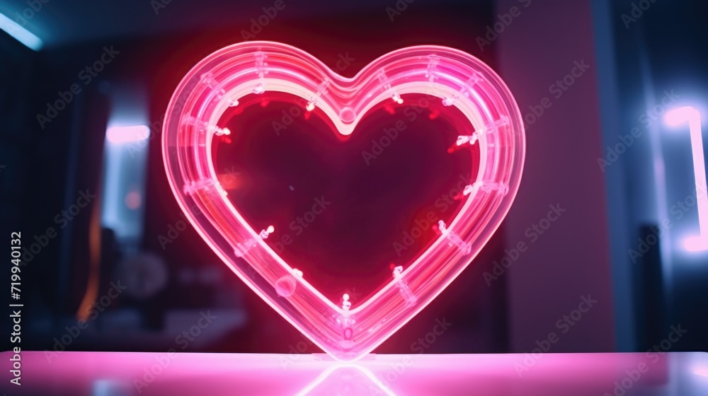 Aufkleber A heart-shaped light illuminates the room, creating a warm and romantic atmosphere. Perfect for adding a touch of love and coziness to any space