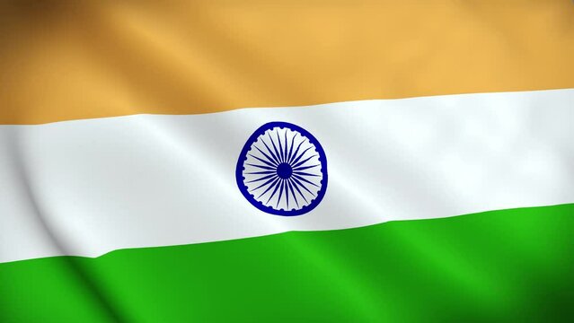 Seamless loop animation of the India flag. 4K India flag flying high at Connaught Place with pride in blue sky, India flag fluttering, Indian Flag on Independence Day and Republic Day of India waving
