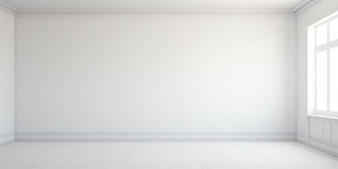 A simple and minimalistic room with a white wall and a window. Suitable for various interior design concepts