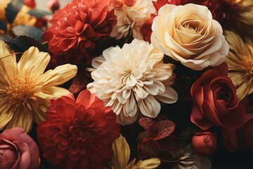 A close-up shot of a bunch of flowers, showcasing their vibrant colors and delicate petals. Perfect for adding a touch of nature and beauty to any project