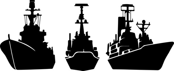 3 Navy modern war ship symbol - obrazy, fototapety, plakaty