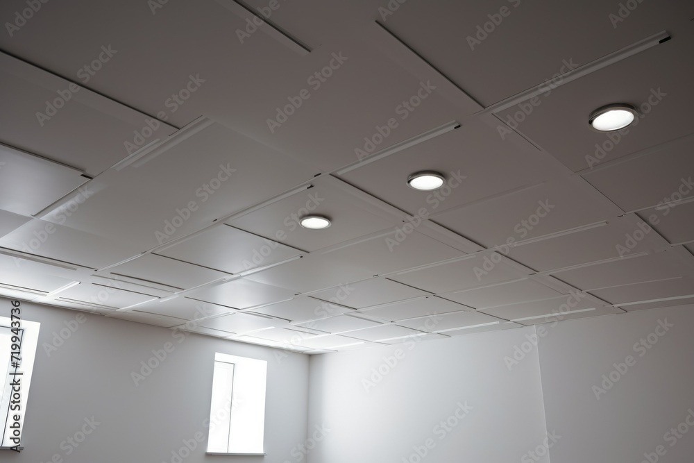 Poster a room with a ceiling and a window. suitable for interior design or real estate concepts