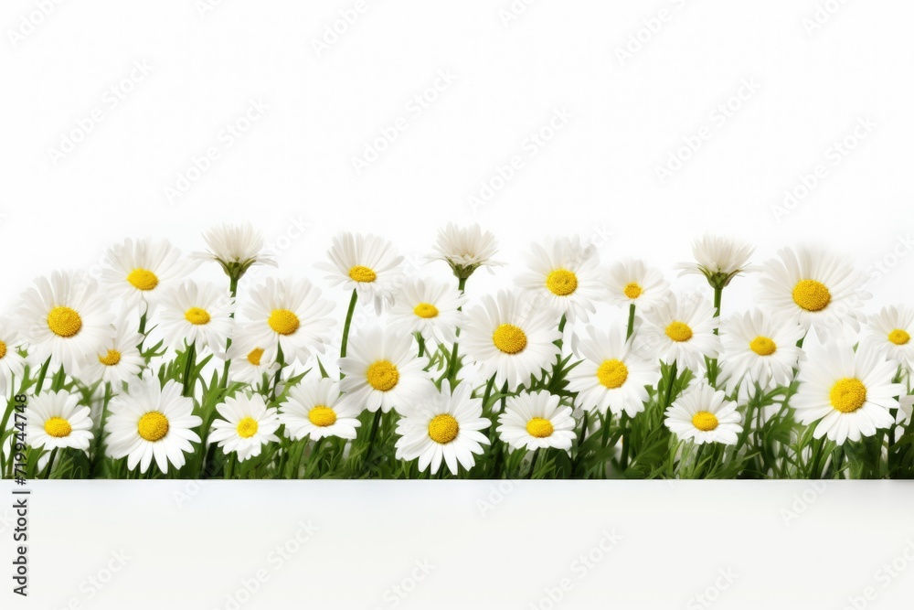 Poster a group of white daisies with yellow centers. perfect for adding a touch of nature to any project