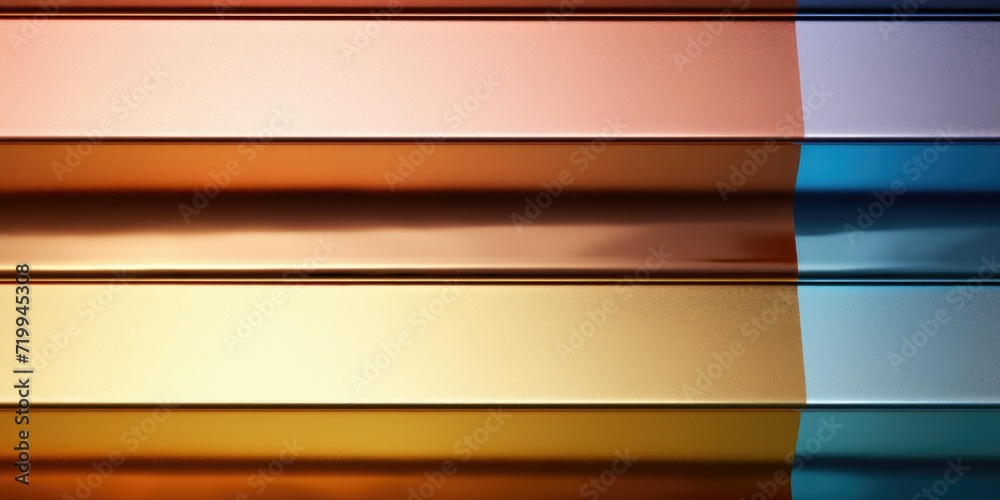 Poster A detailed view of a metal surface with various vibrant colors. This image can be used for design projects, backgrounds, or industrial concepts