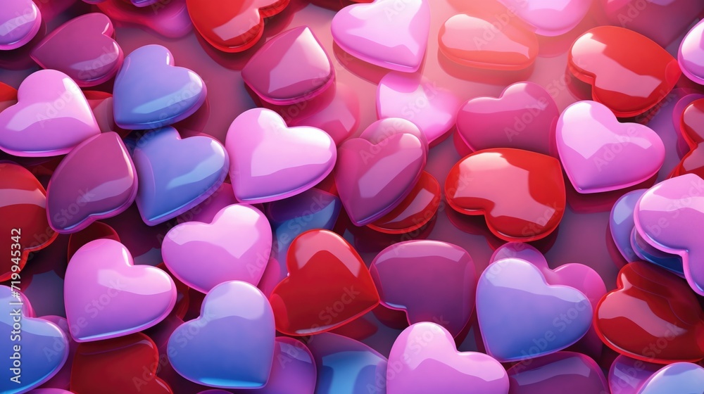 Poster a picture featuring a multitude of hearts in the center. can be used for various romantic occasions 