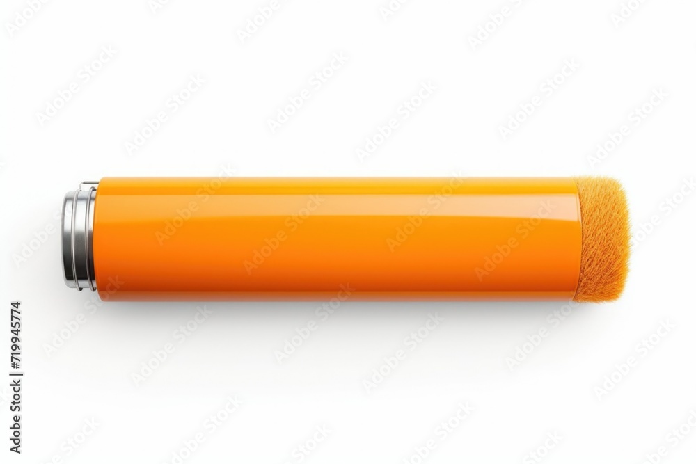 Poster a detailed view of a pen placed on a clean white surface. this image can be used for various purpose