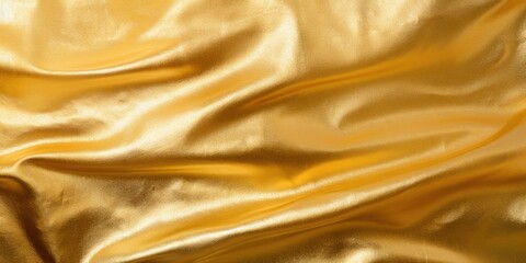 A close up photograph of a shiny gold cloth. Can be used for backgrounds or as a texture in various design projects